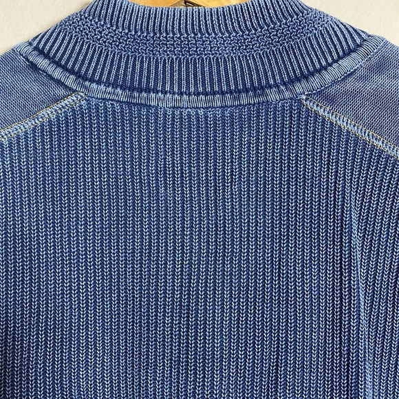 Tommy Bahama Jeans 1/4 Zip Ribbed Knit Pullover Sweater Men's XXL Blue Stretch - Picture 11 of 12